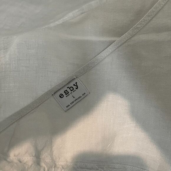 Esby Sea Salt Beige Poppy Sleeveless Wrap Surplice Top Women's Size Large - Picture 6 of 6